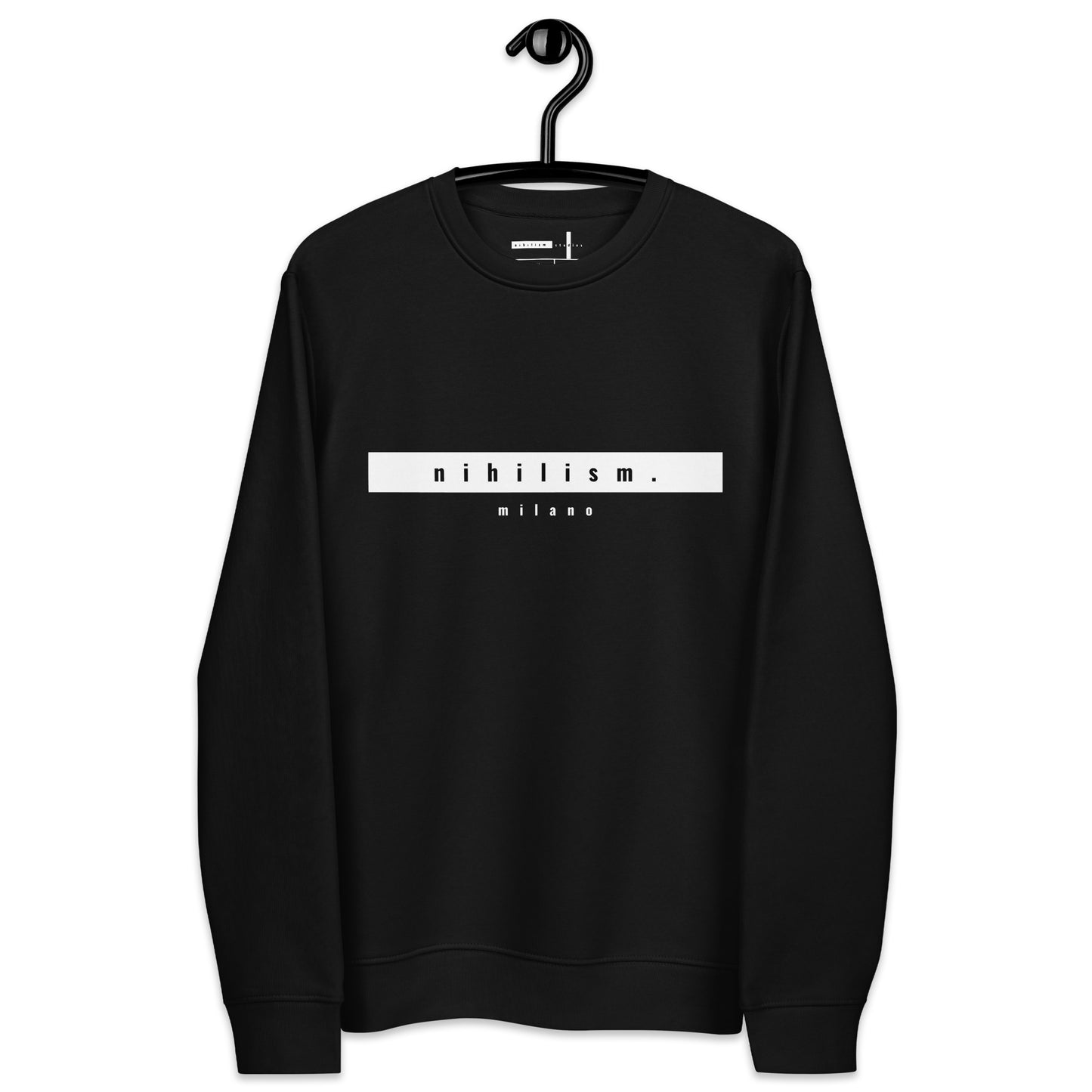 Unisex eco sweatshirt nihilism strip "When will art make me cry again?"