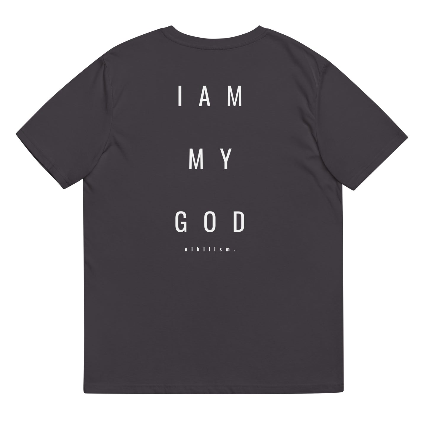 Unisex organic cotton t-shirt nihilism "I am my god" Essential