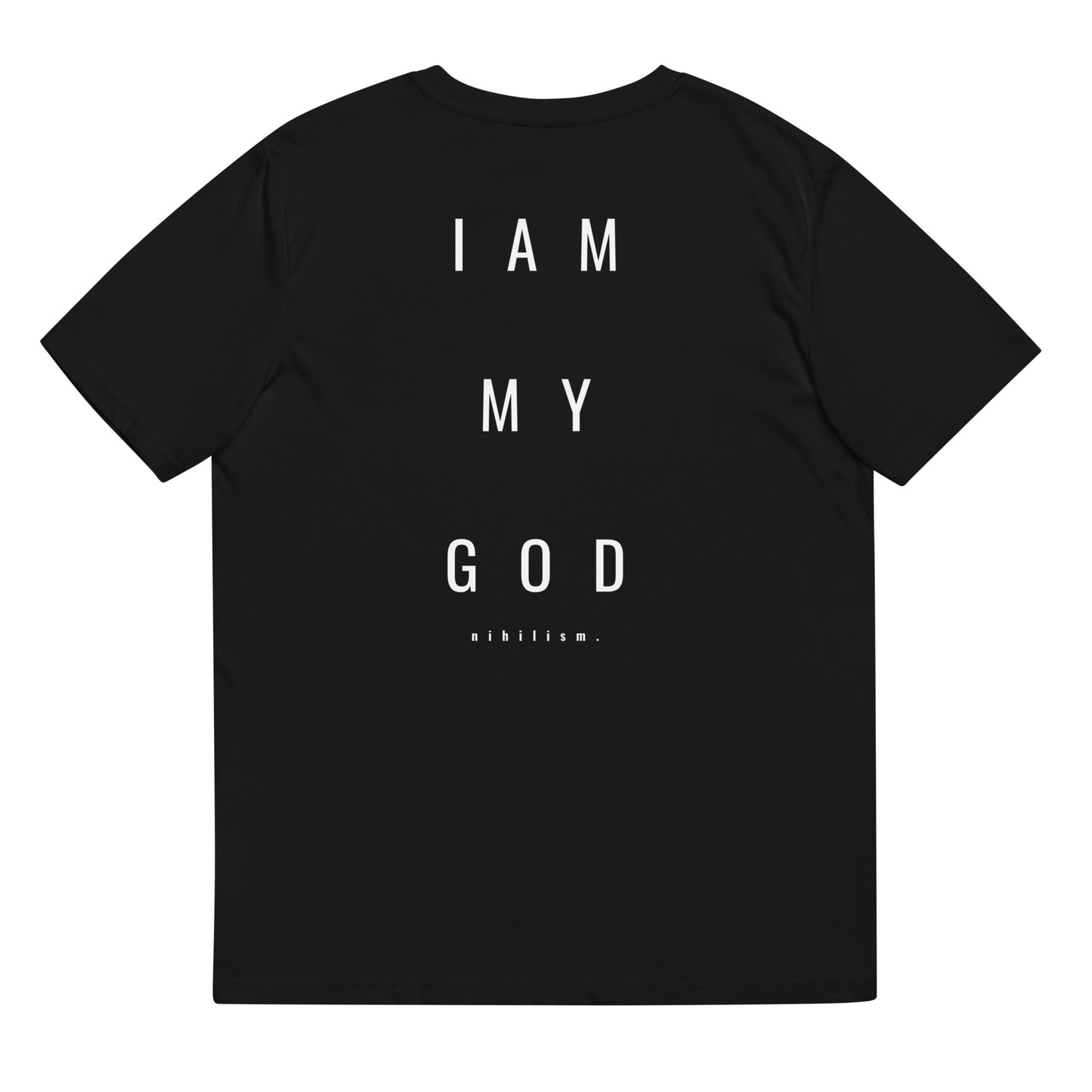 Unisex organic cotton t-shirt nihilism "I am my god" Essential