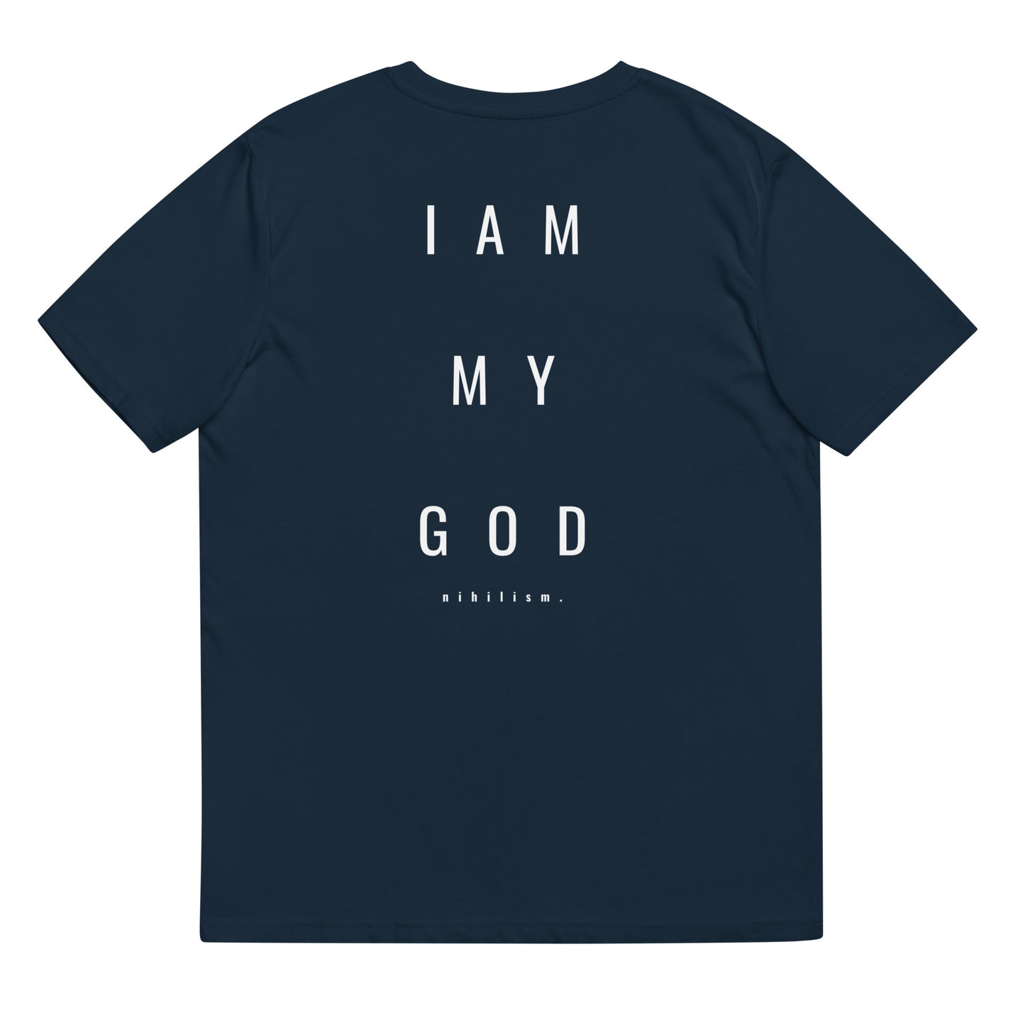 Unisex organic cotton t-shirt nihilism "I am my god" Essential