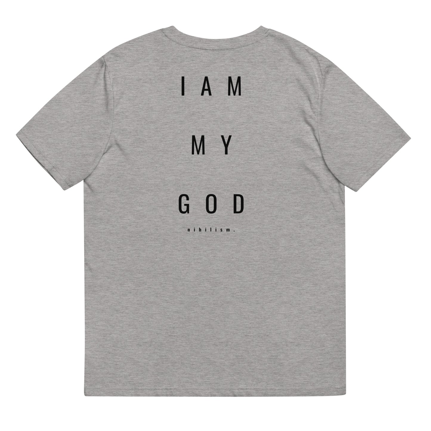 Unisex organic cotton t-shirt nihilism "I am my god" Essential