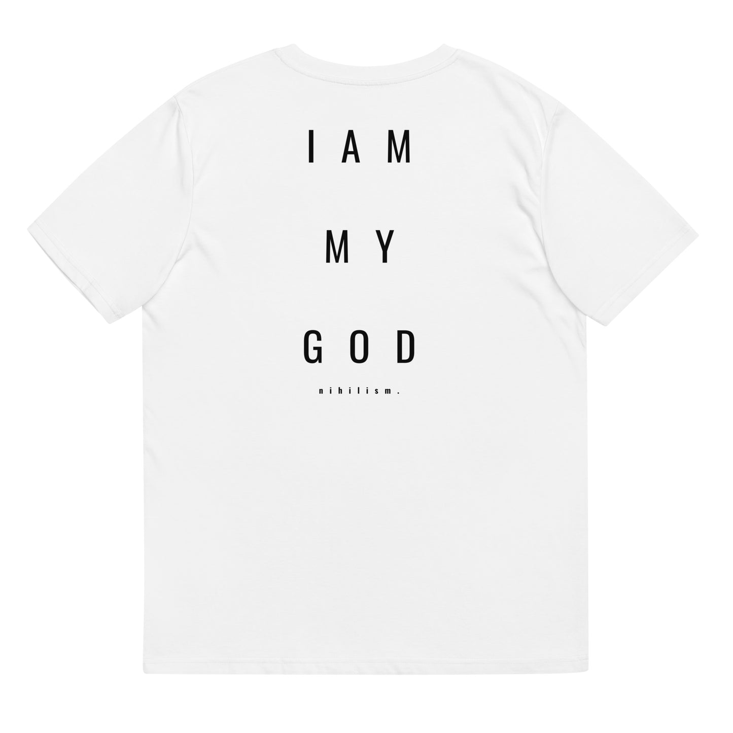 Unisex organic cotton t-shirt nihilism "I am my god" Essential