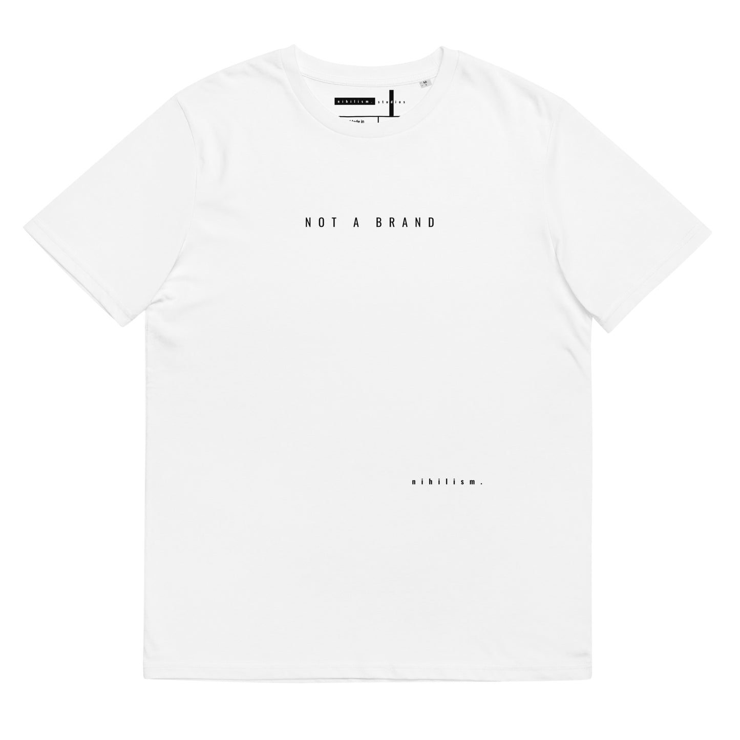 Unisex organic cotton t-shirt nihilism "not a brand"