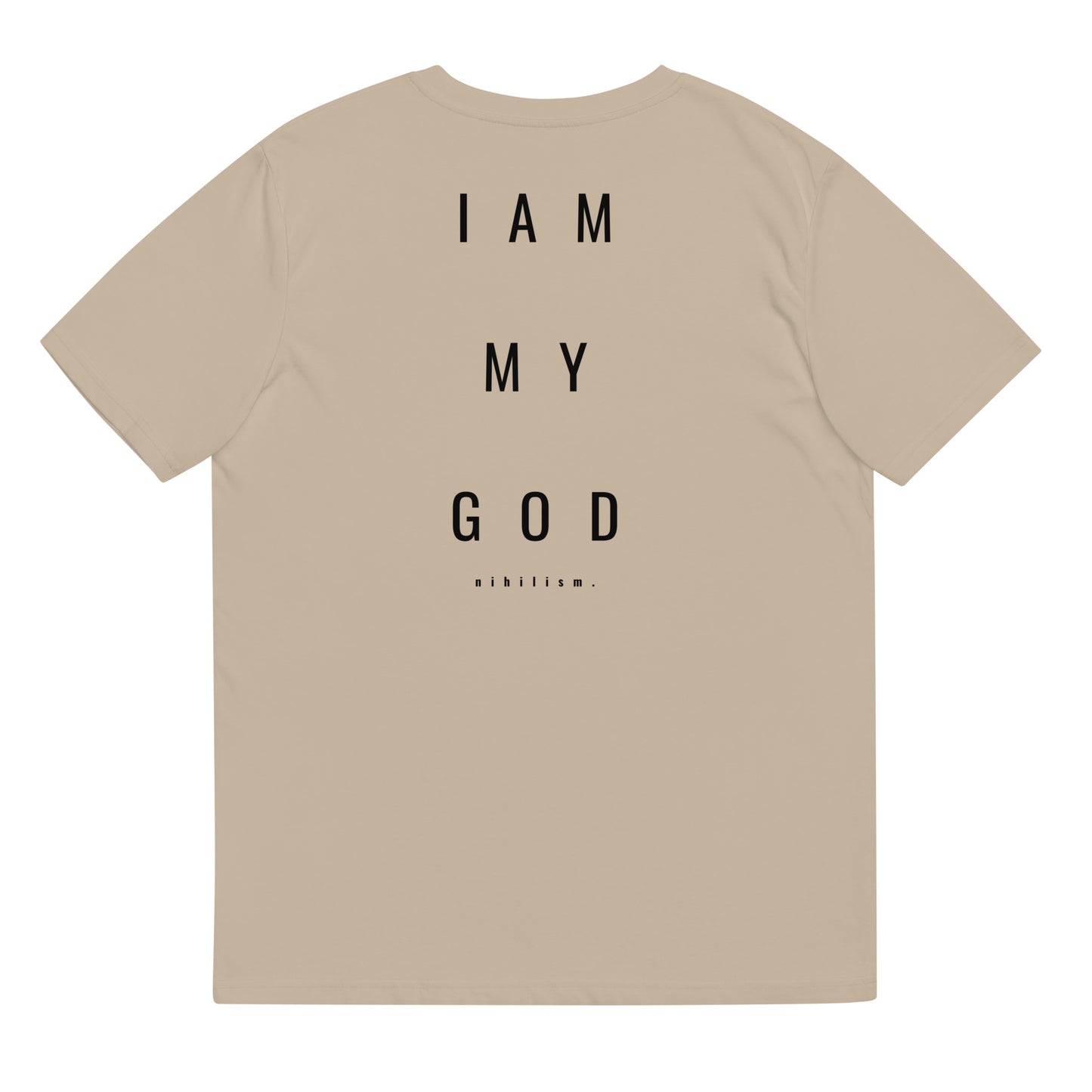 Unisex organic cotton t-shirt nihilism "I am my god" Essential